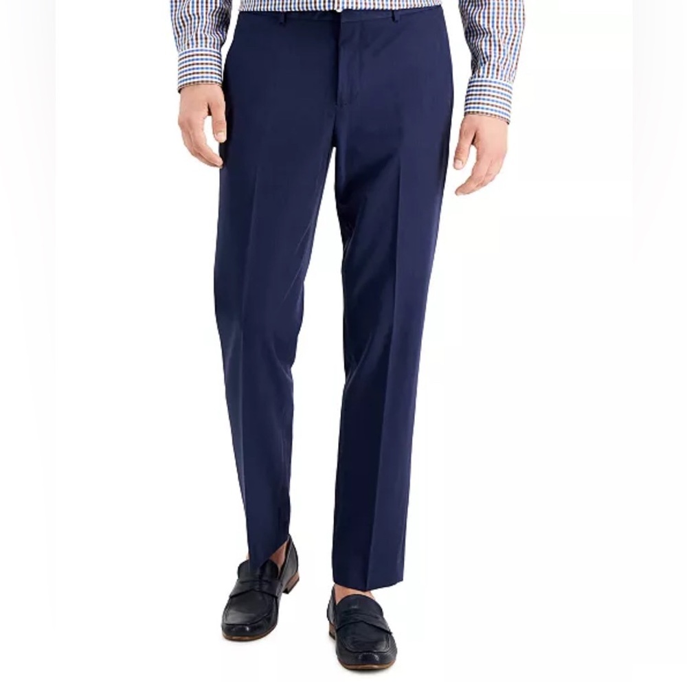 Men’s Perry Ellis Portfolio Modern-Fit Stretch Solid Resolution Pants Navy 34x30